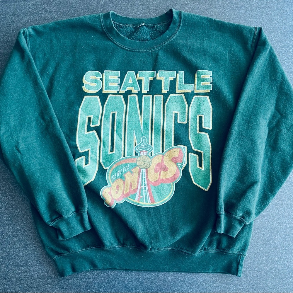 Vintage Seattle Sonics Green Sweatshirt